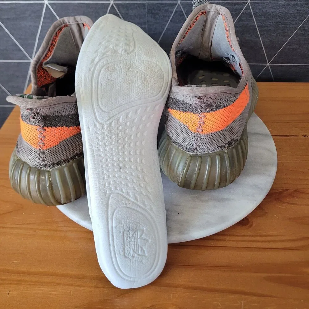 Adidas Yeezy Boost SPLY 350 V2 Carbon Beluga Reflective Orange Gray Sz 11.5